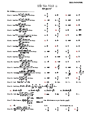 Kiểm tra 60 phút Toán 11